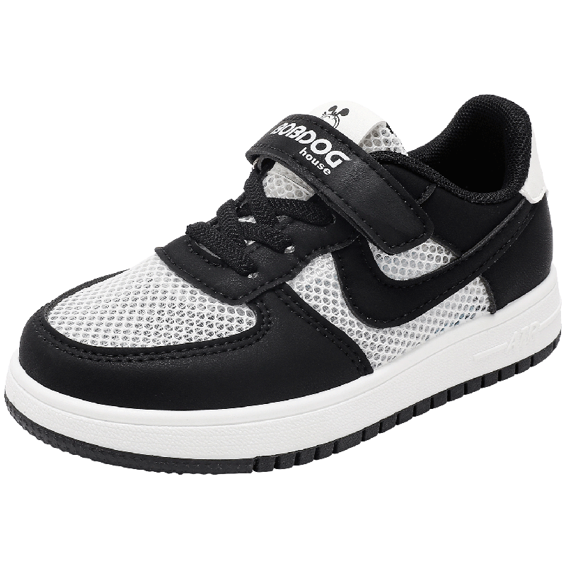 BOBDOG House Boys' Summer Casual Shoes Versatile Kids' Sneakers Mesh Running Shoes 603562009 Black/White Size 31