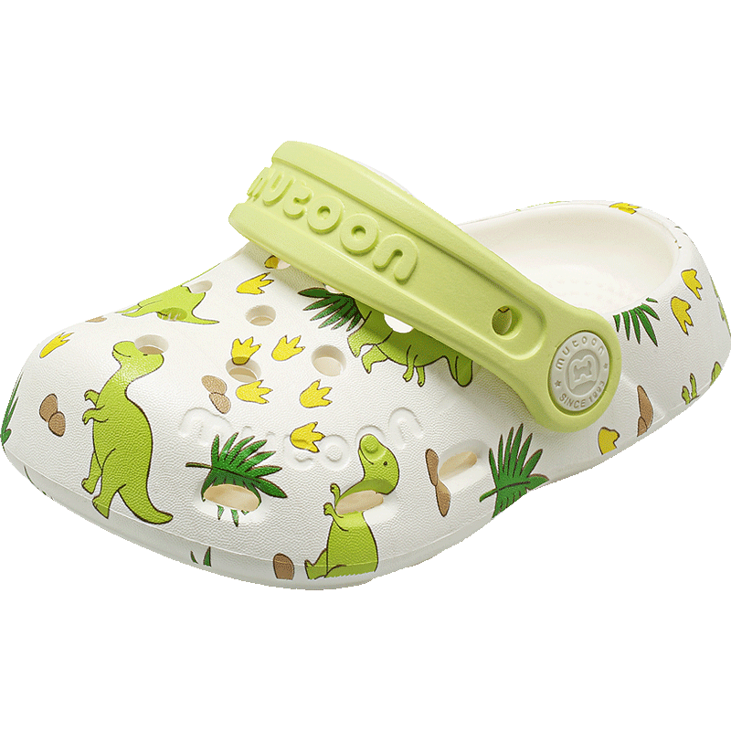Mutong Baby Boys' Slippers Size 26 Summer Cartoon Printed Ventilated Shoes Girls' Outdoor Water Beach Shoes Jungle Green 130