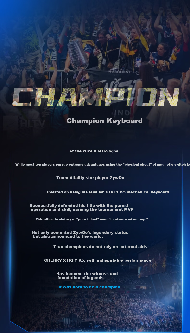 CHERRY XTRFY K5V2 Champion 67-Key Wired Mechanical Gaming Keyboard Customizable for Valorant CS:GO 2 Apex Legends White 3