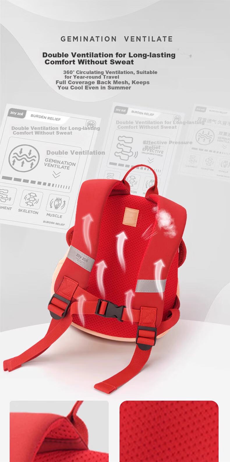 Zoy Zoii Children's Safety Pack Backpack for Boys And Girls, Anti-Lost School Bag for Toddlers, Cute Travel Backpack, Children's Day Gift 4
