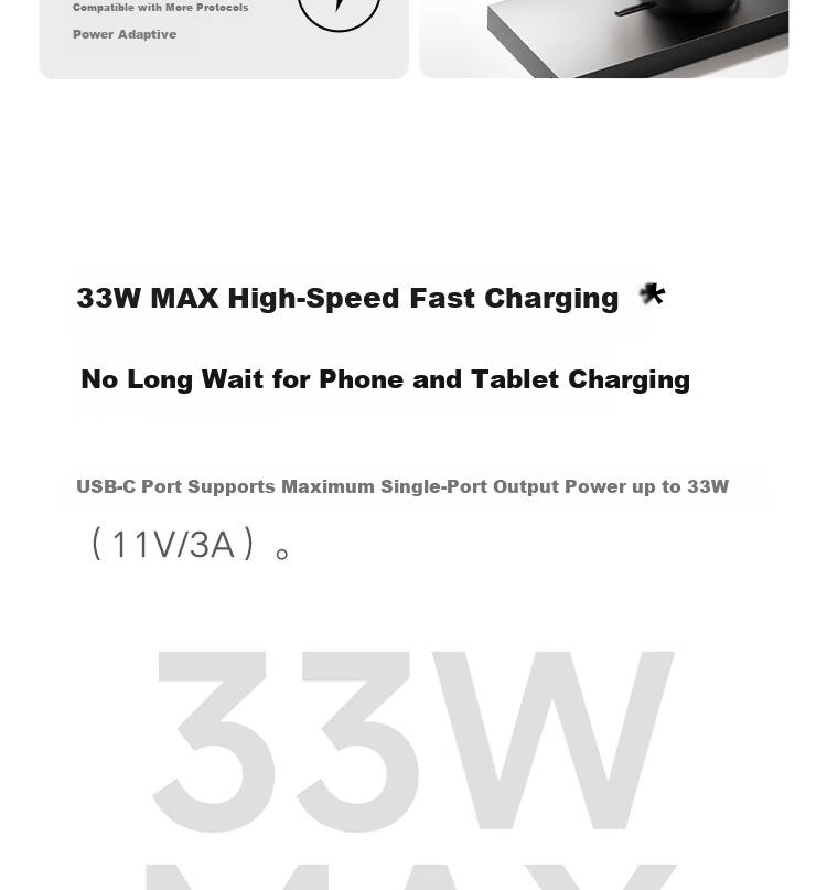 MI Track Socket 33W Fast Charging Adapter Frost White 2