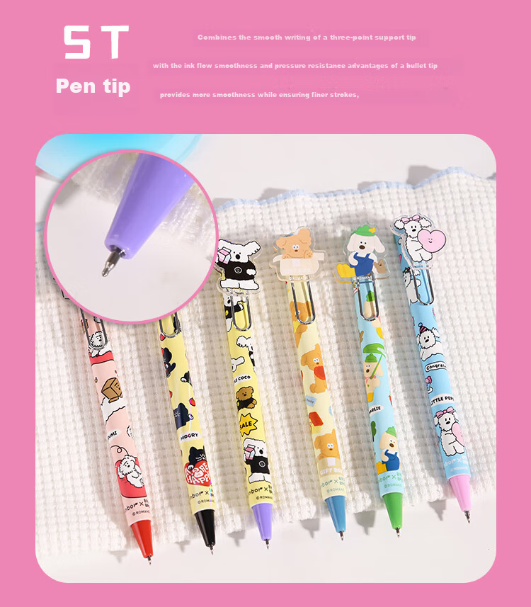 Kinbor Xbrunch Brother Blind Box Click Gel Pen High-Value Quick-Dry ST Signature Pen Brush Pen Acrylic Clip Exam Writing Pen - BB Sweet Party 10