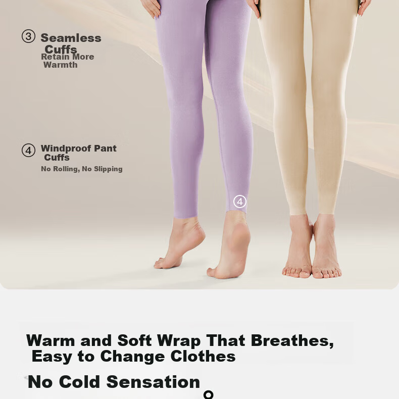Urban Beauty Women's Seamless Thermal Underwear Set Thickened Autumn Winter Base Layer Cold Resistant 7