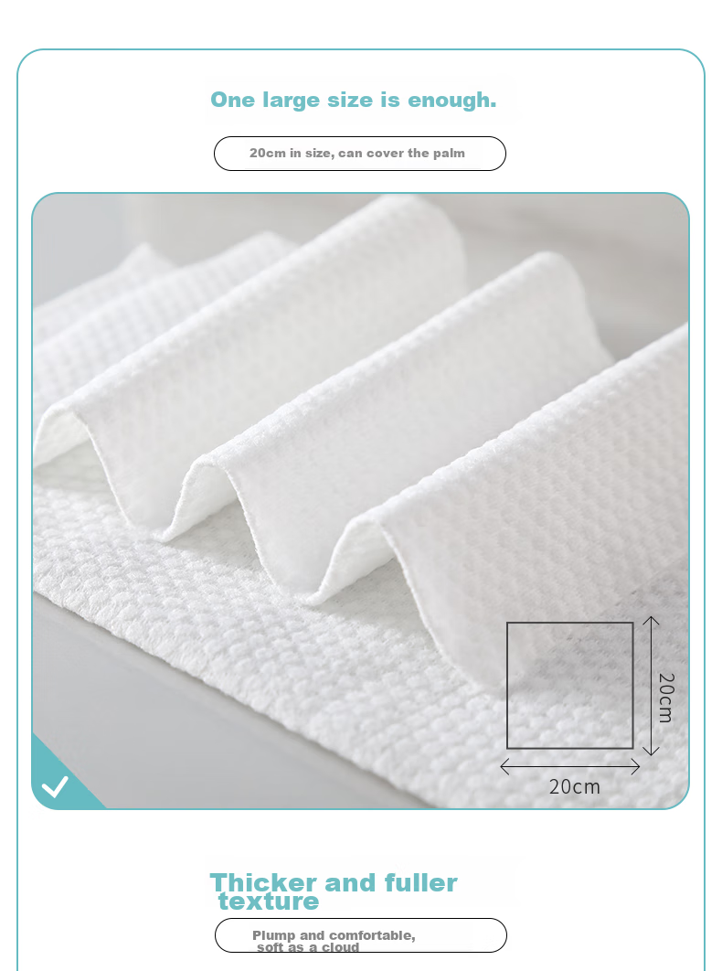 Grace Disposable Face Towels for Business Trips And Travel, Thickened Wet And Dry Dual-Use Facial Cleanser, 20*20cm Pearl Pattern, 80 Sheets*6 Packs 4