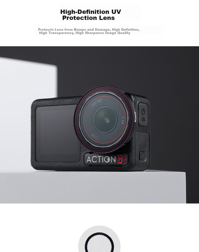 Kase ND64 & PL Combined ND and Polarizing Filter for DJI Action 5 Pro 4 3 Sports Camera 9