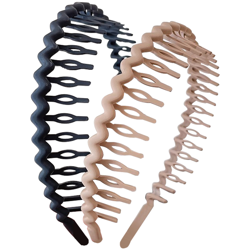 Kousu Face Washing Headband Hair Clip with Teeth Anti-Slip Hair Press Small Hair Tidy Hair Clips 2-Pack