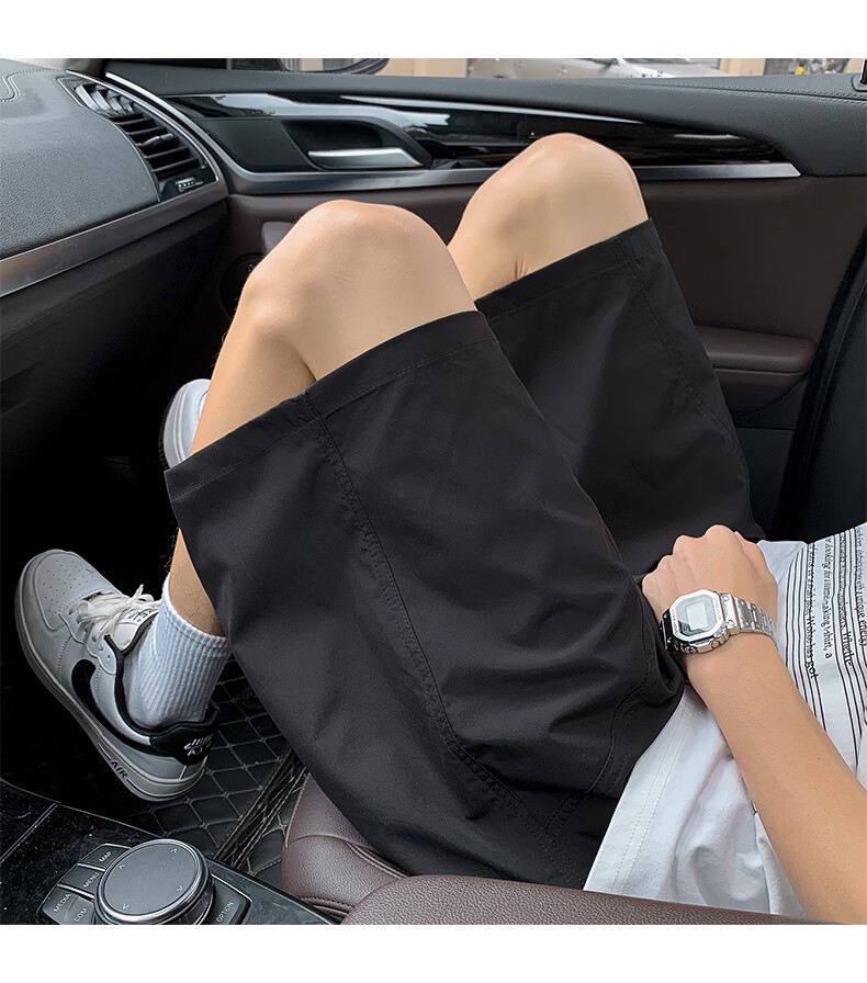 CLOR American Quick-Dry Angled Cut Shorts Men Summer Thin Casual Loose Trendy Brand Five-Point Pants DK02 Navy Blue 2XL 10