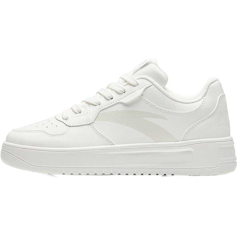 Anta Easy Lightweight Soft and Elastic Women's Summer Breathable Casual Sneakers Thick-soled Wear-resistant Height-increasing Couple White Shoes