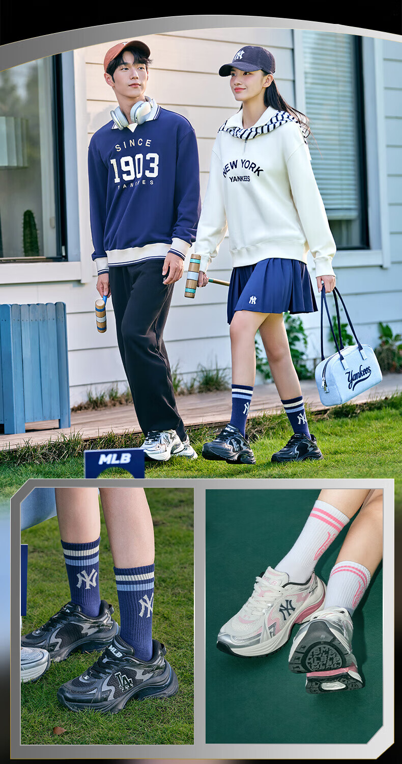 MLB Unisex Colorblock Retro Elevated Dad Sneakers 26 Spring New 3ARNCR16N-50WID-240 4
