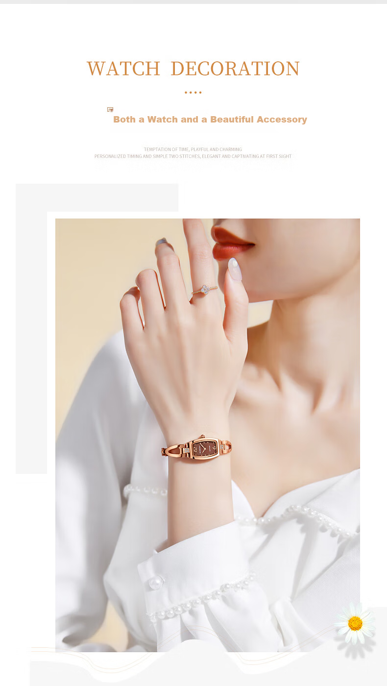 ROSSINI Women's Small Dial Bracelet Quartz Watch Ladies Brand Watch Valentine's Christmas Birthday Gift for Girls 6