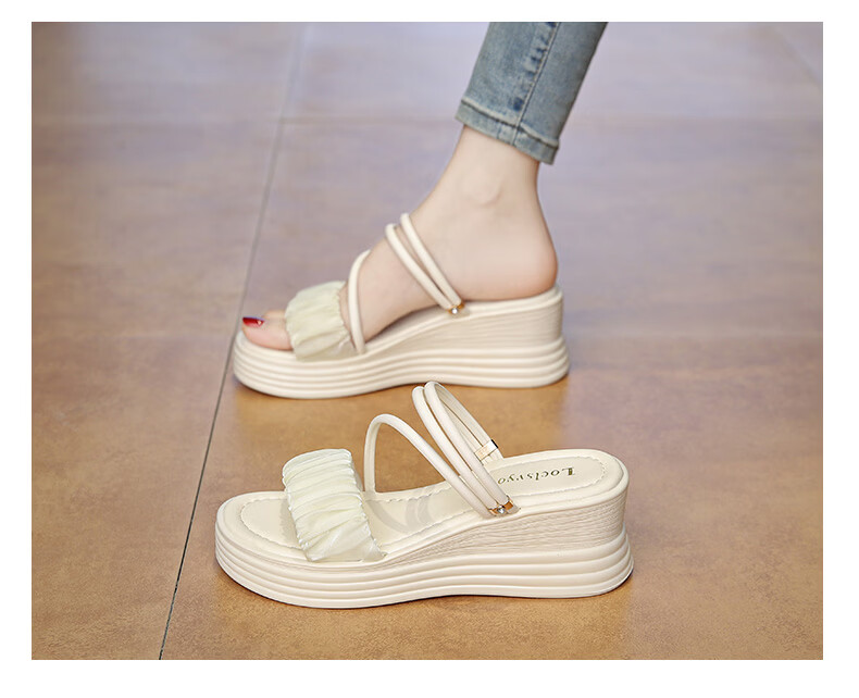 Cartelo Crocodile Women's Sandals Summer New Thick Sole Platform Casual Shoes for Skirt Wear 1774 Beige Size 38 13