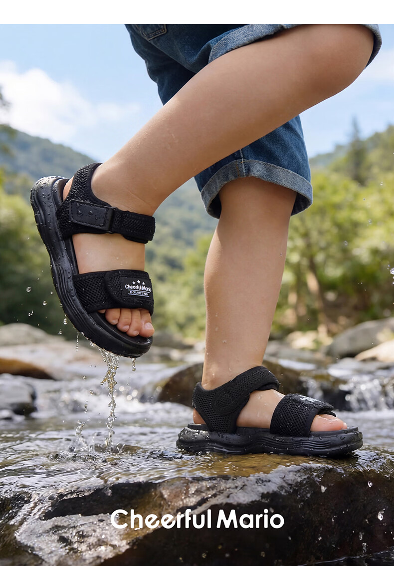 Cheerful Mario Kids Sandals Girls Summer 2026 New Baby Non-Slip Closed-Toe Toddler Boys Outdoor Beach Shoes 1-3 Years 14