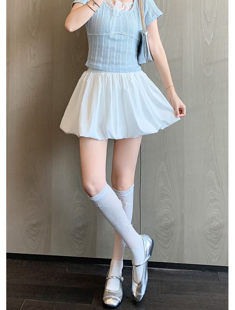 Borui Bud Short Skirt Summer Thin Women's 2026 New High-Waist Slimming Anti-Exposure Puff Cake Skirt 11