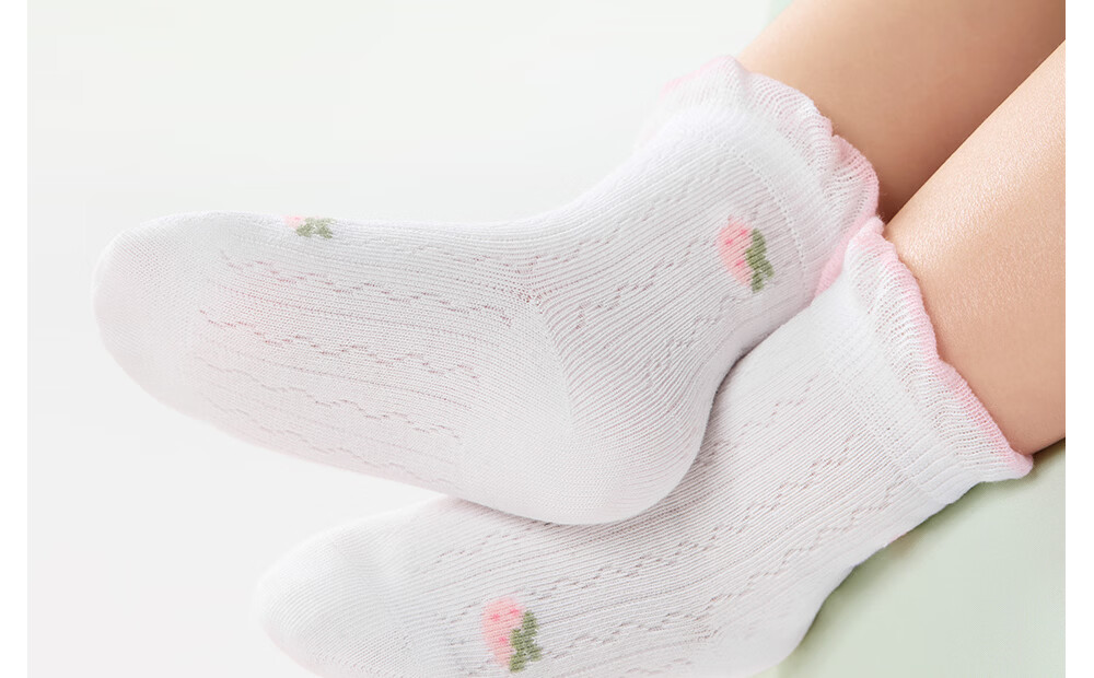 Betis Children's Socks 0-1 Year Summer Thin Breathable Baby Girl Mid-Calf Soft Lace Princess Socks 4