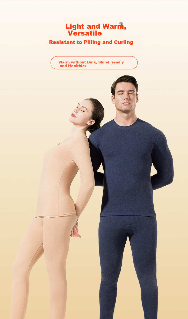 Me feeling Women's Acrylic Thermal Warm Fleece-Lined Antibacterial Winter Base Layer Set for Middle-Aged and Elderly 5