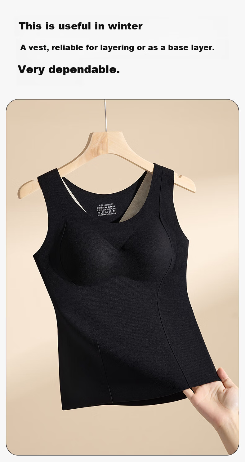 Herbal Original Padded Thermal Vest for Women Autumn Winter Double-Sided Fleece Slim Fit Outerwear Base Layer Shirt 1