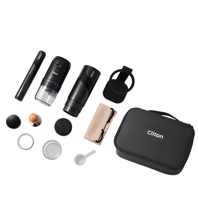 CLITON Portable Coffee Grinder Espresso Tamper Powder Distributor Stand Removable Divider Storage Outdoor Set