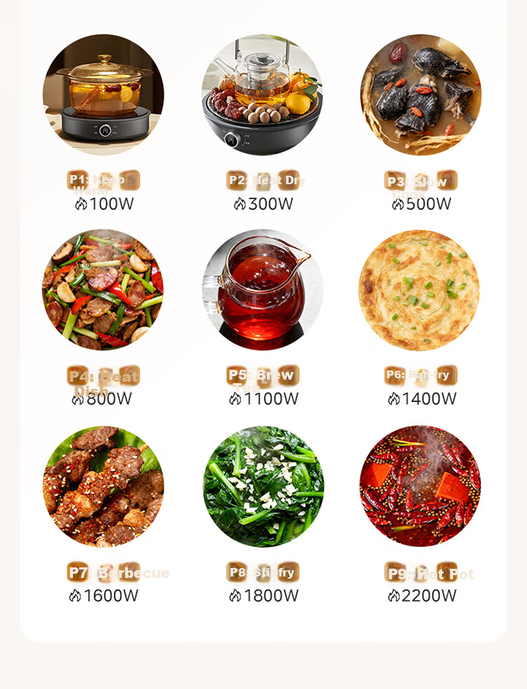 Midea Electric Ceramic Stove Tea Cooker Induction Cooker Household New Induction Cooker Hot Pot Smart Double Ring High Power Battery Stove Stir-fry Stove Tea Brewing Stove Hot Pot Stove MC-HW22E03 6