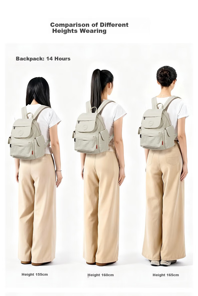 Mixi Casual Women's 14-Inch Small Lightweight Waterproof Travel Commuter Backpack High School Student Schoolbag 10