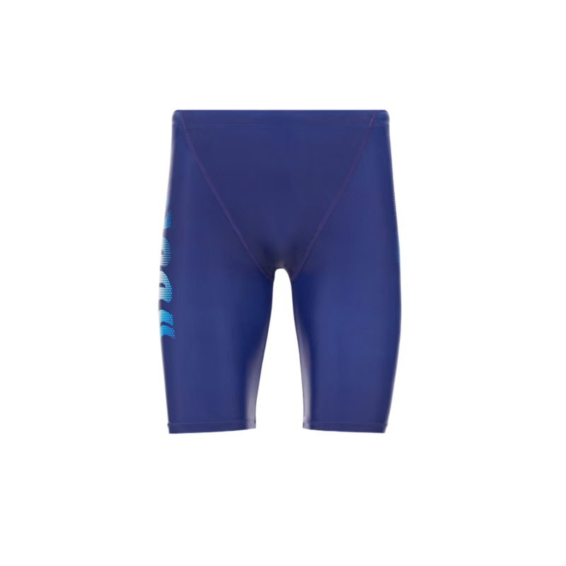 Hosa Logo Chlorine-Resistant Knee-Length Swimming Trunks for Men, Chlorine-Resistant Five-Point Competitive Hot Spring Swim Shorts Equipment, Navy Blue, Size L