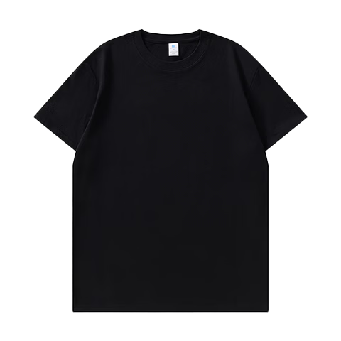 Borui Summer Heavyweight Pure Cotton Short Sleeve T-Shirt Women Solid Color Round Neck Loose Thick Non-Transparent Base Tee