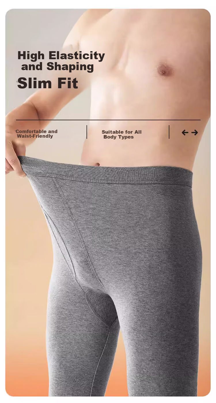Yalu 100% Cotton Anti-Mite Anti-Static Men's Thermal Long Johns Thin Winter Warm Cotton Antibacterial Underwear 15