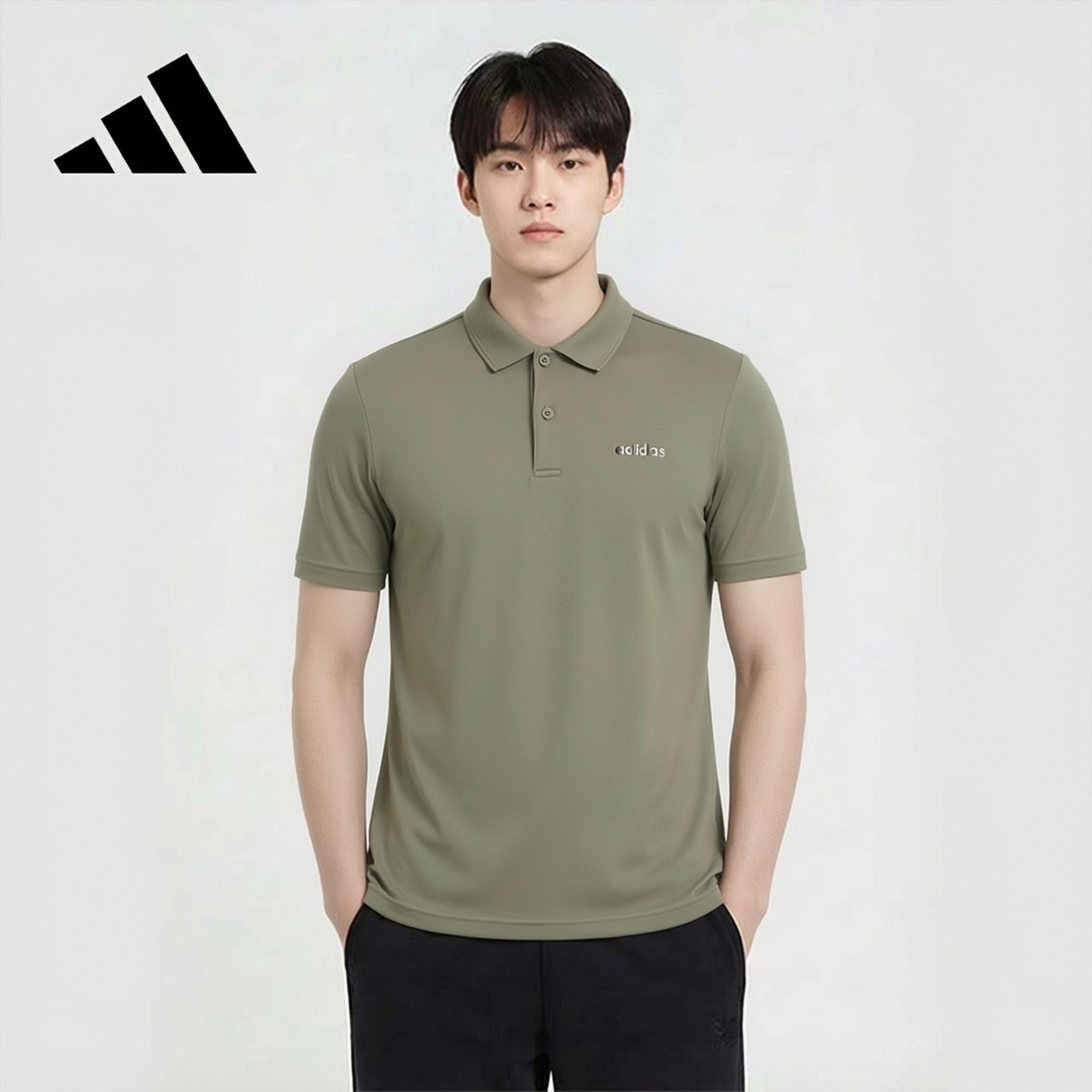 Adidas Men's Summer Sports Quick-Dry Breathable Lightweight Loose Fit Polo T-Shirt Short Sleeve Taupe M