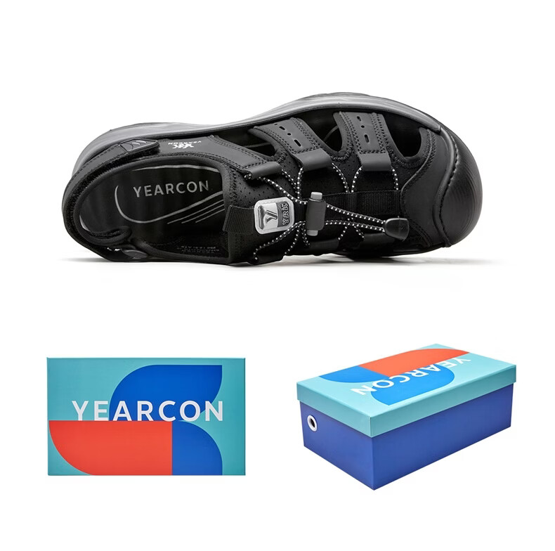 Yierkang Men's Sports Casual Open-Toe Sandals Beach Outdoor Water-Resistant Sandals 62121W Black Size 39 16