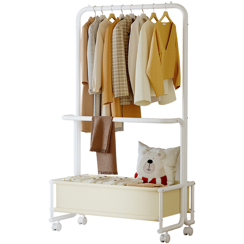 Yicainianhua Floor-Standing Clothes Rack for Bedroom, Coat And Hat Stand, Clothes Hanger Storage Rack, Movable 2620
