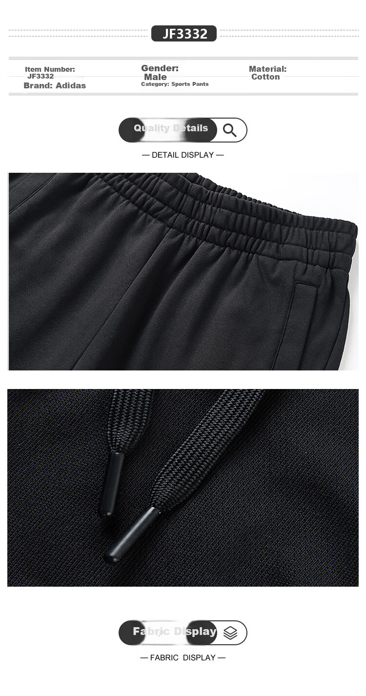 Adidas Men's Sports Knitted Running Trendy Comfortable Casual Pants JF3332 1