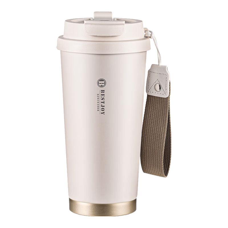 FUGURNG BESTJOY Insulated Mug Coffee Cup 316L Stainless Steel Portable Car Cup for Men And Women, White 520ml