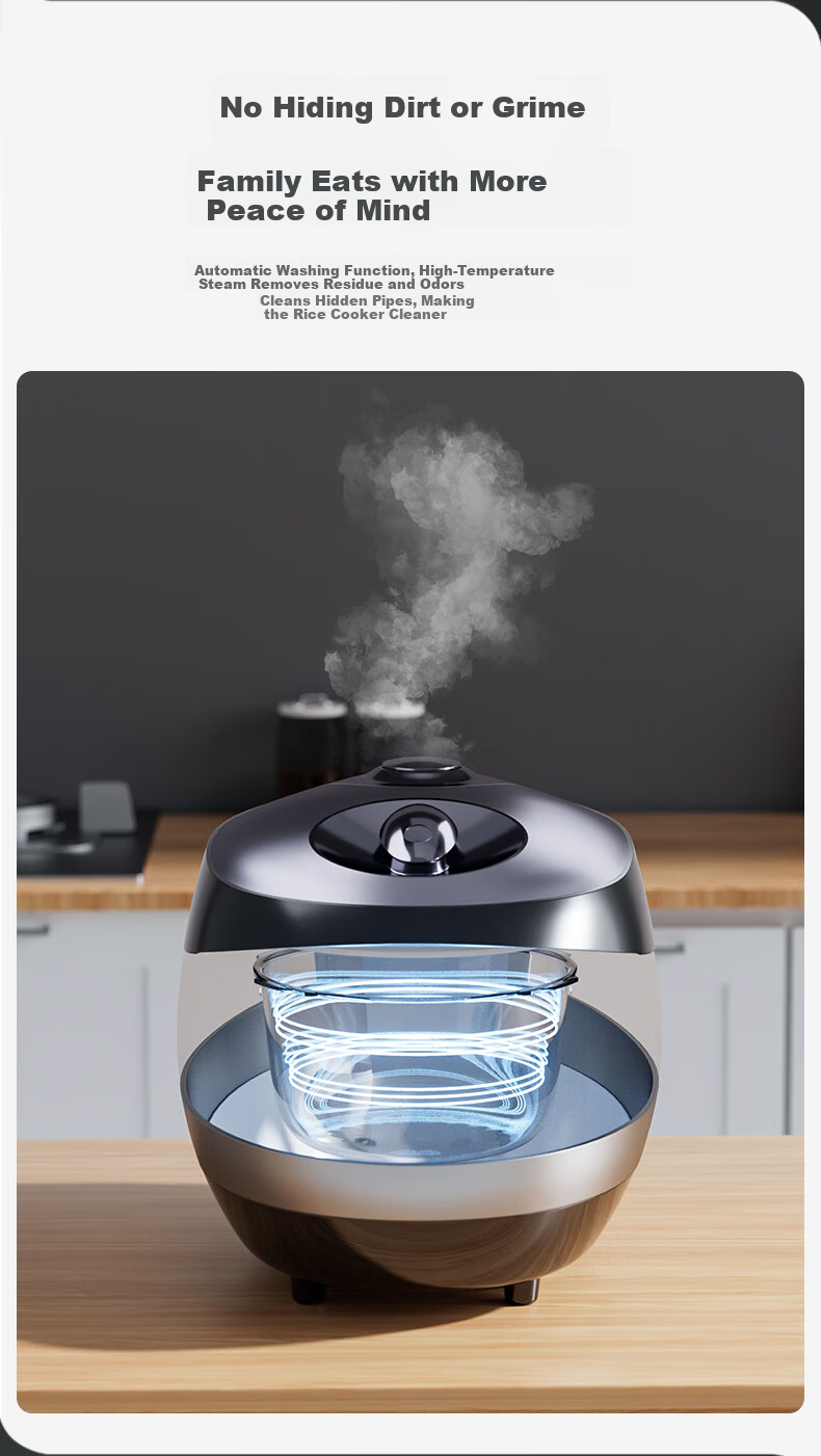 CUCKOO Black Crystal Diamond Rice Cooker Korean Imported Large Capacity High-Pressure Intelligent Voice Timer Multifunction IH Pressure Cooker for 4-5 People CRP-AH1080FD 13