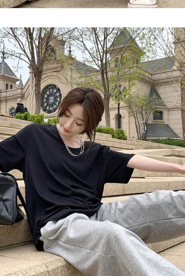 Langsha Lazy Style Short Sleeve T-Shirt for Women Spring Summer Slim Fit Casual Base Layer New Style 10