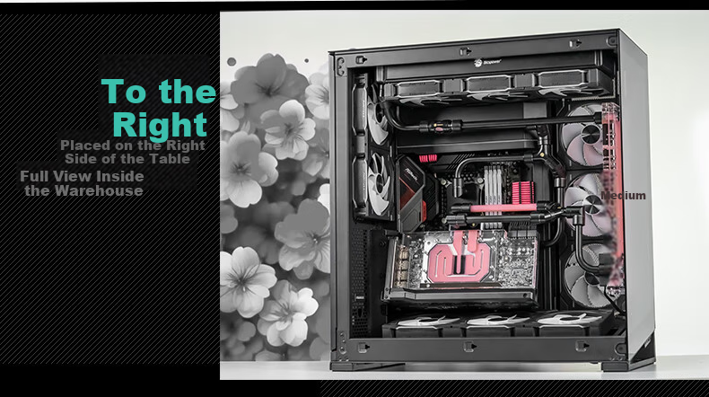 PHANTEKS NV9 White Frameless Full-View Seaview Computer Case (Dual 420/480 Water Cooling, EATX/SSI-CEB, ARGB Dual Channel Lighting Control, Type-C) 6