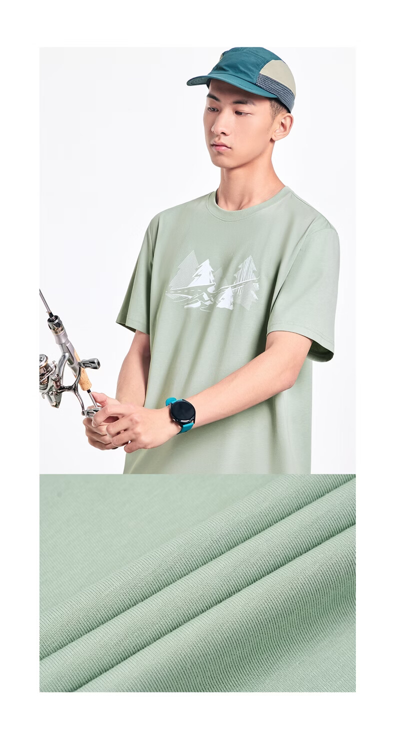 Erke Men's Crew Neck Short Sleeve Knit Shirt Summer Outdoor Casual Sports T-Shirt Fashion Basic Versatile Top 12