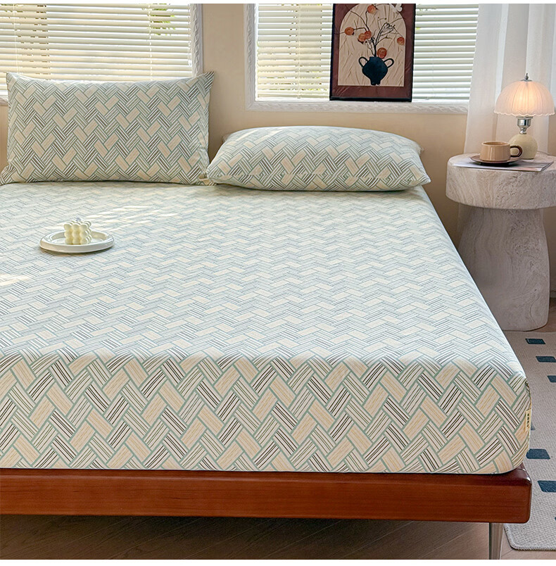 SOMERELLE Class A Mattress Cover Coarse Fabric Cooling Mat Thickened Cooling Mattress Protector Cover 180*200cm + Pair of Pillowcases 14