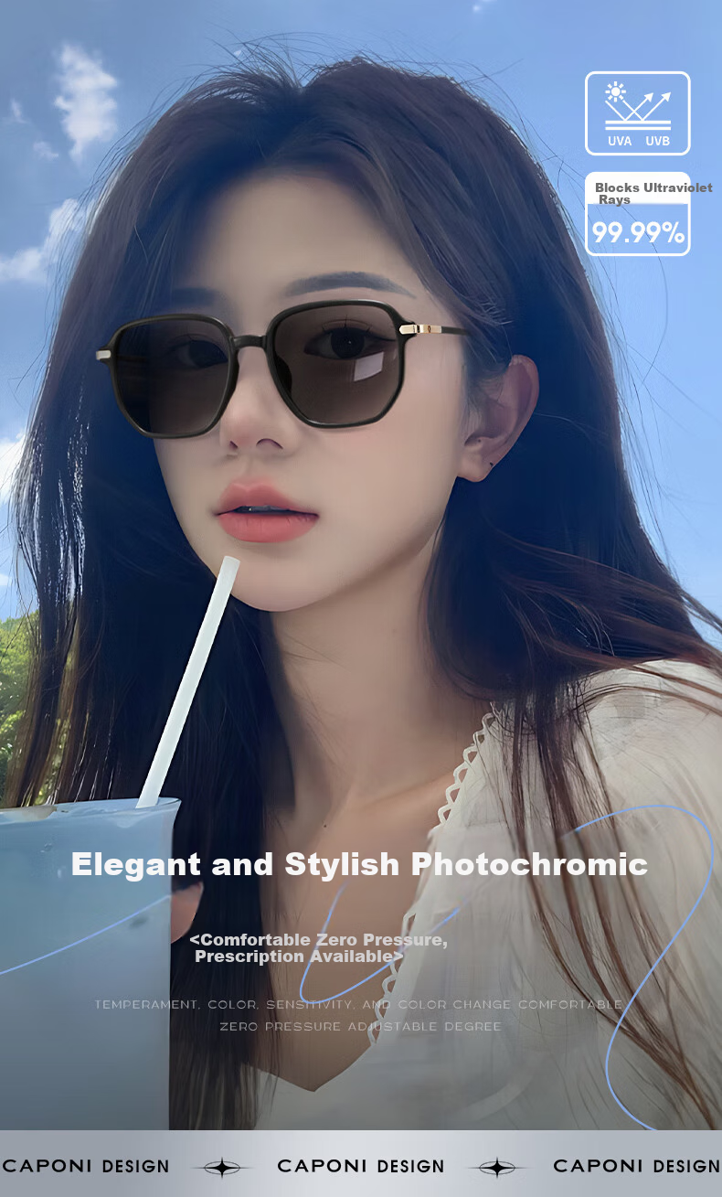 Jiaboli Smart Color-Changing Blue Light Blocking Glasses Non-Prescription Frame Radiation Protection Phone Computer Eye Protection Glasses Natural Look 1