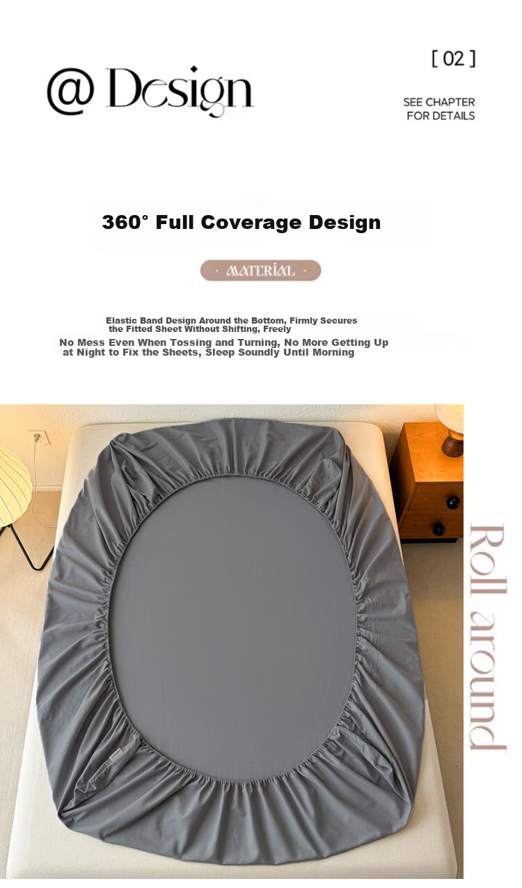 MUJI A-Class 100% Cotton Fitted Sheet Single Piece Mattress Protector Non-Slip Full Cotton All-Inclusive Bed Cover 1.8x2m 9