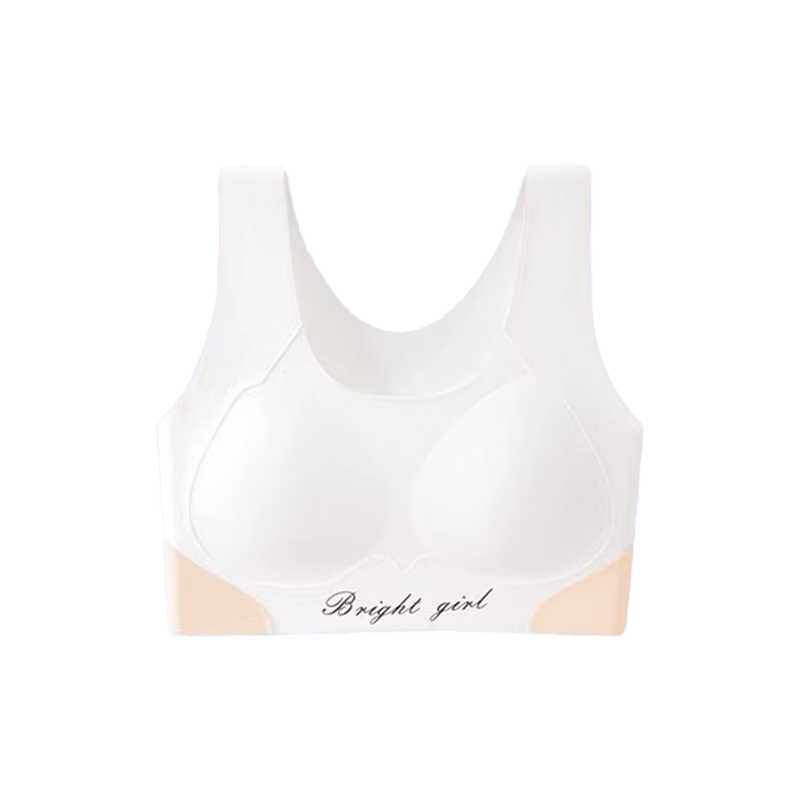 Seven-Color Spun Two-Piece Set High School Girls' Sports Shockproof Seamless Bra for Adolescents Aged 12-16