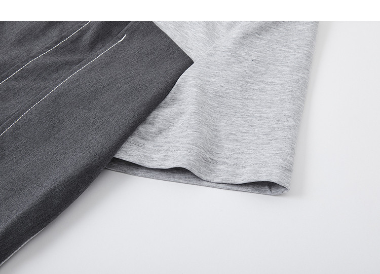 Demana [Fashion Urban] Summer 3D Pleated Strapless Layered Color-Block Faux Two-Piece Slimming Cotton-Spandex T-Shirt for Women Premium 14