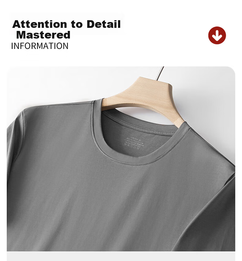 Mengyangwang Short Sleeve T-Shirt Men Xinjiang Cotton Men's Base Shirt 5A Antibacterial Crew Neck White Small T Wearable Gray XL 21