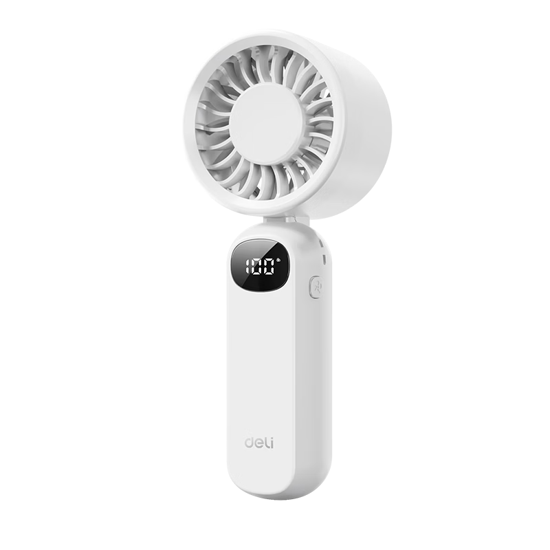 Deli Handheld Mini Foldable USB Desk Fan Portable Quiet Cooling Fan for Dorm Bed LK113 White