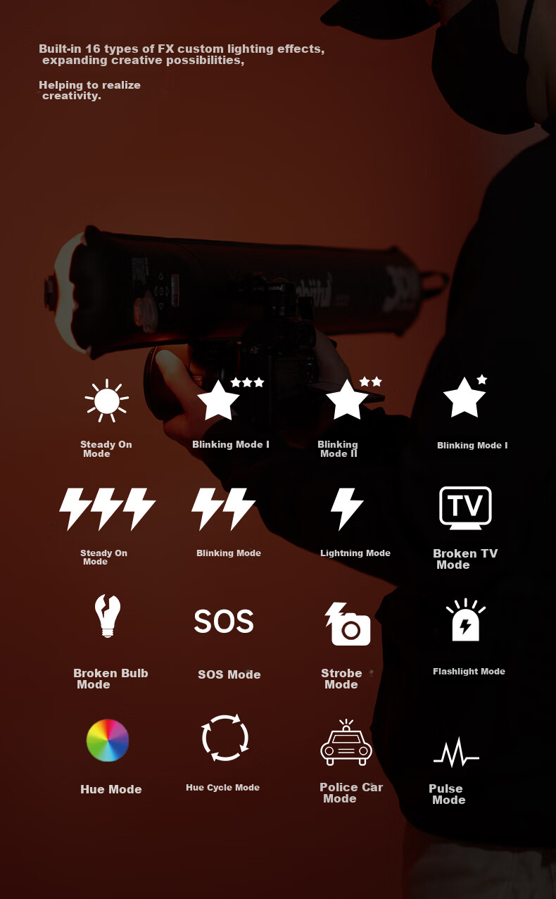 AMBITFUL ZhiJie GCA30C Air Column Light Dual Color Temperature RGB Video Photography Fill Light Live Streaming Wedding Camping Portable Soft Light Outdoor Live Streaming Light 19
