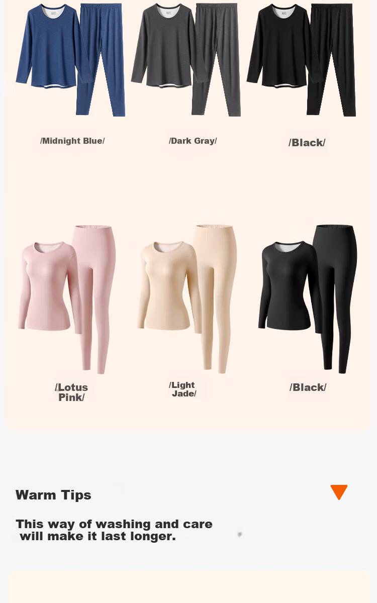 Urban Beauty Women's Thermal Underwear Set Plus Size Loose Antibacterial Autumn Top and Bottom Thermal Clothing Pants for Women 22