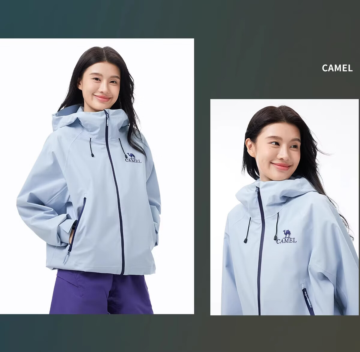 CAMEL Softshell Waterproof Windproof Unisex Outdoor Jacket Lightweight Hiking Coat for Women 32