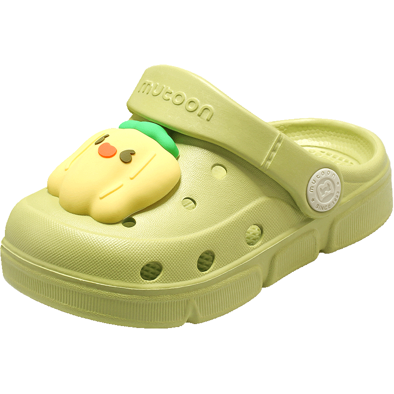 Mutong Kids Slippers Size 26 Summer Boys Baby Ventilated Cartoon Essential Oil Protective Sandals Girls Sweet Pepper Green 140