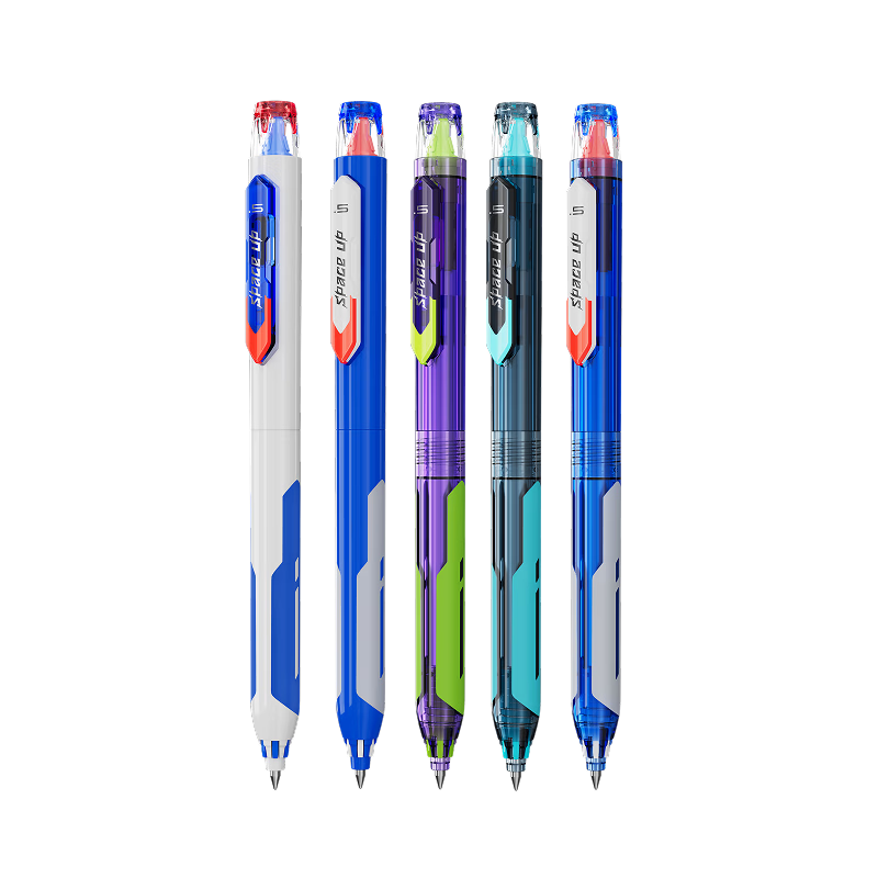 Dianshi Pen New Rotating Mecha Time Capsule 0.5mm Black Quick-Dry Smooth Large Capacity Silent Gel Pen Student Exam Pen 5-Pack 3196E