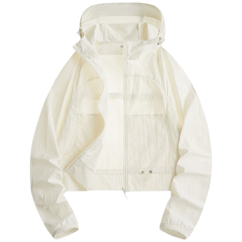 MULINSEN Summer 2026 New Slim Fit Short Sunscreen Jacket for Petite Women, Loose Breathable Hooded Thin Coat