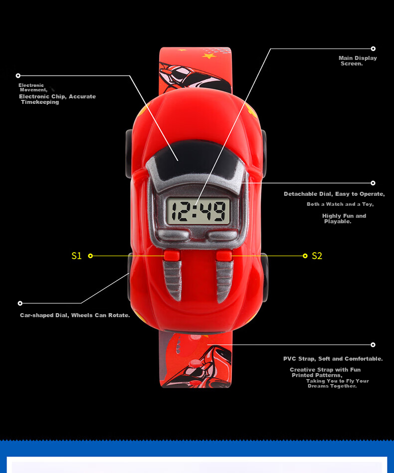 Skmei Children's Sports Digital Watch with Luminous Display for Ages 6-12, Elementary School Students' Alarm Clock Toy Watch, Birthday Gift for Boys 1451 7