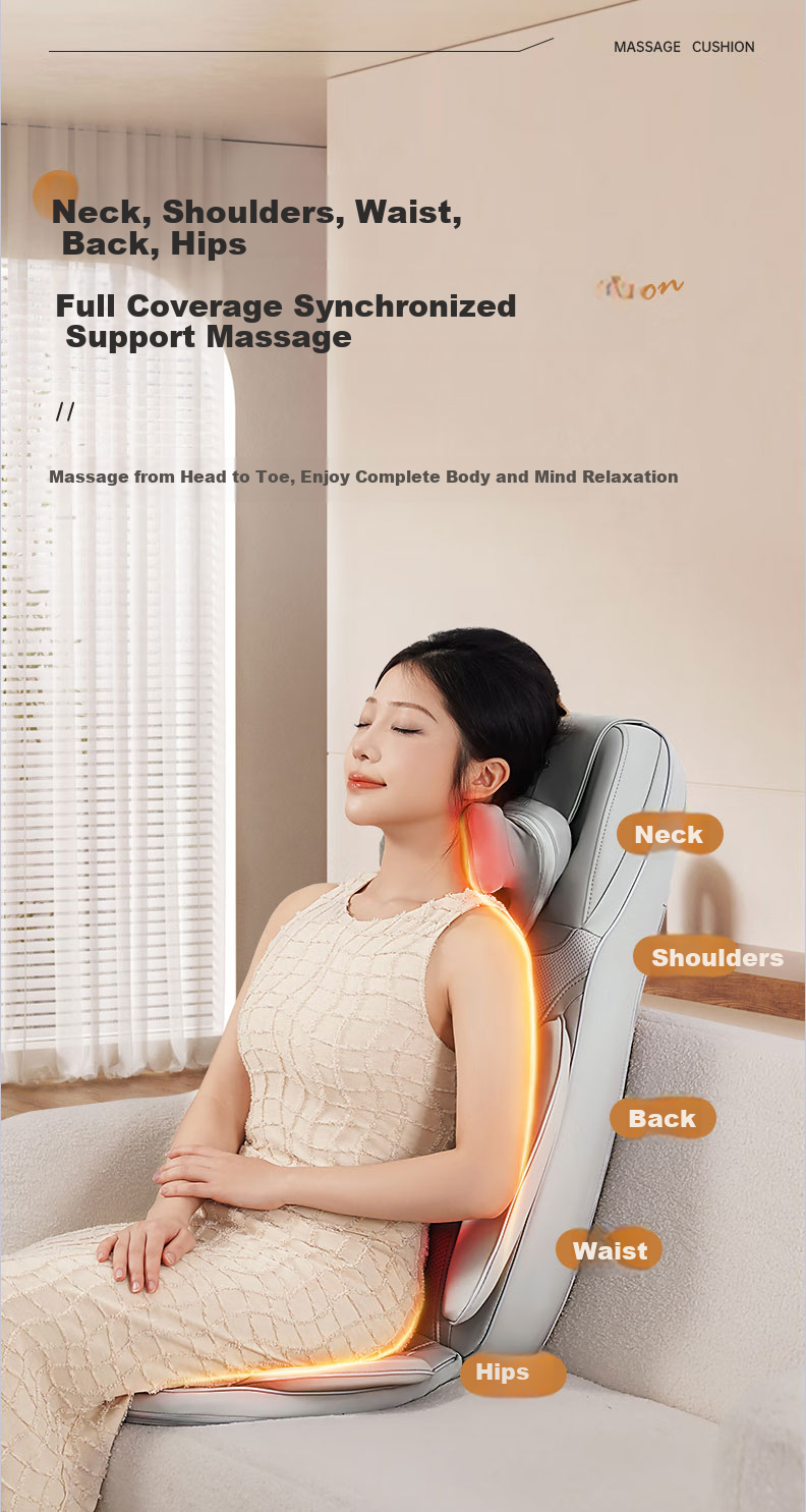 AUX 12D-5638 Massage Cushion Pad Neck Shoulder Waist Back Foot Therapy Massager Multi-Function Back Scraping Massager Gift for Parents and Girlfriend Birthday Holiday 1